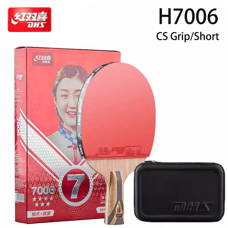 

Подлинная профессиональная наступательная ракетка для настольного тенниса DHS 7 Star 7002 с резиновой лопастью Hurricane 3 и 8 ALC Carbon с сумкой 7006 Short Handle