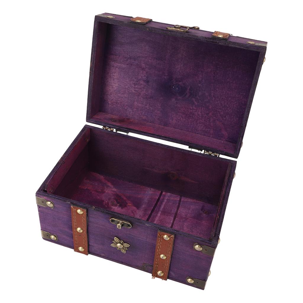 Vintage Schatztruhe Box Holz Retro Schmuckaufbewahrungsbox Dekorative Schatztruhe für Zuhause