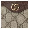 Gucci Ophidia Double G Gold Hardware Brown Leather Trim Handbag Mini Women's Beige and Ebony