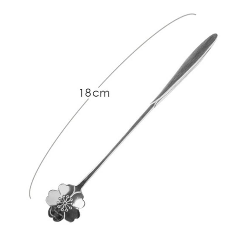 Stainless Steel Tea Spoons Set Gold Silver Flower Coffee Spoon Honey Dessert Ice Cream Scoop Long Handle Teaspoon Tableware