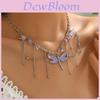 Dragonfly Pendant Necklace With Multilayer Tassels For Women Summer Fashion