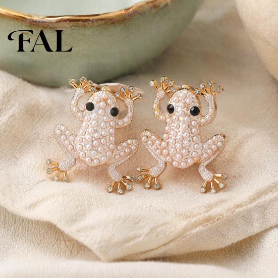 Funky Toad Earrings Frog Jewelry for Women, Rhinestone Stud Earrings, Sparkly Cute Women Animal Brooch Pin, Vintage Boho Summer Beach Vacation