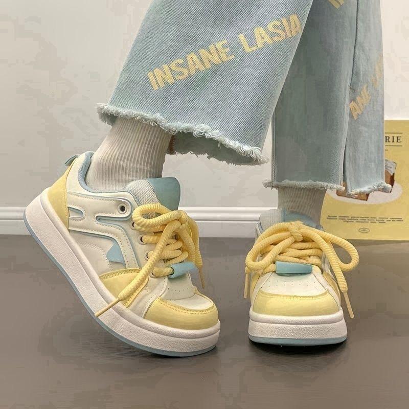 Ins Women's Shoes Dopamine Little White Shoes 2025 Spring and Summer New Versatile Niche Student Casual Shoes Thick Baseplate Shoes