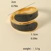 Luxury Non-Fading Drip Oil Open Ring - European and American Style Stainless Steel Statement Jewelry
