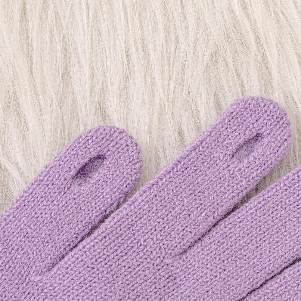 Touchscreen Solid Color Plus Velvet Gloves - Open Five-Finger Hand-Knitted Winter Warmth for Men and Women
