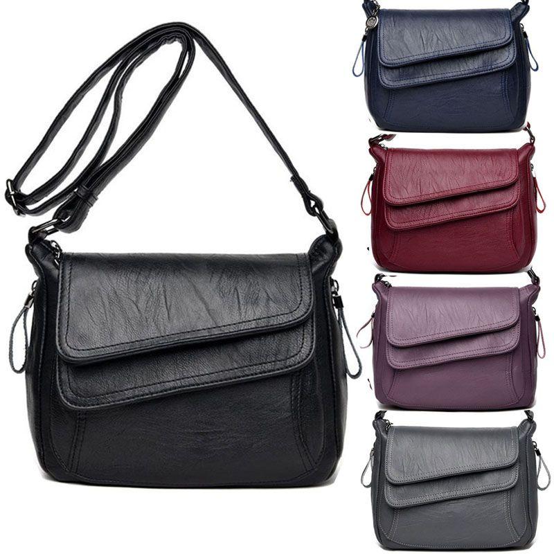 Stylish Women's Casual Shoulderbag Soft Pu Leather Handbag With Adjustable Strap