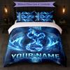 Tottenham Hotspur FC Benutzerdefinierter Name Text Bettwäsche-Set 1 Bettbezug + 2 Kissenbezüge Fußball-Logo Personalisierte Geschenkidee für besonderen Anlass Schlafzimmerdekoration