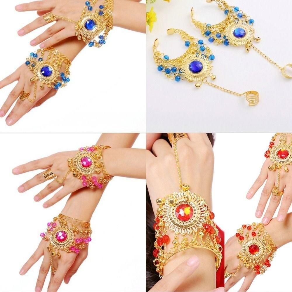 1pc/1pair Fashion Out Tribal Ring Bracelet Belly Dance Costumes Diamond Bracelet  For Girl Bead Show