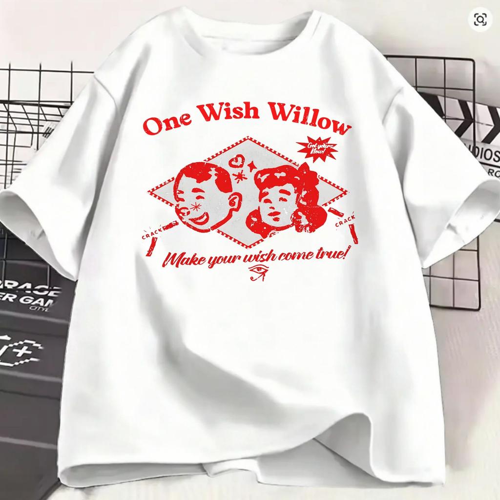 Vintage T-Shirt Sommer Obsession Film 2026 Beliebte T-Shirts Ein Wunsch Weide Baumwoll-T-Shirt Für Unisex Fantastische Kurzarm-Tops