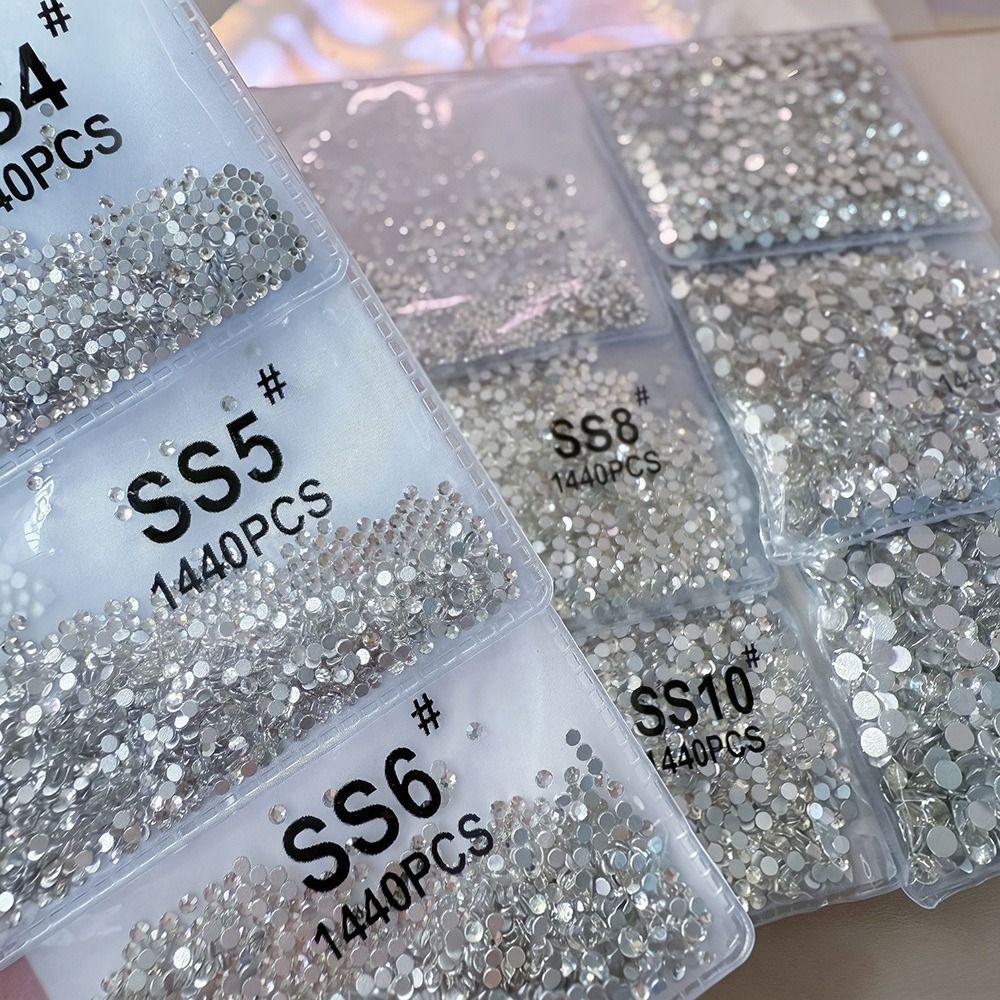 1440Pcs Flat Back Nail Gems Glass Nail Diamonds New Nail Rhinestones DIY Craft