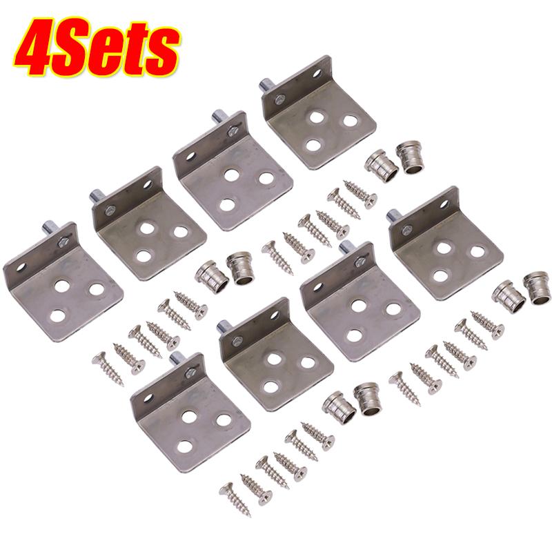 4/1Set Stainless Steel Cabinet Door Pivot Hinges Heavy Duty Concealed Door Hinges For Furniture Cabinet Wood Frame Hardware Tool