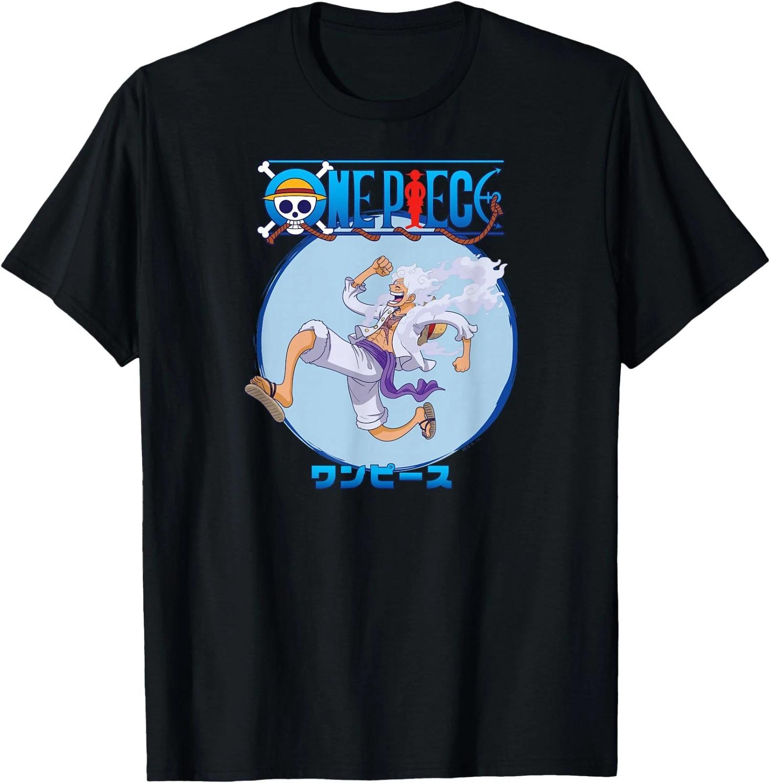 One Piece Anime Luffy Gear 5 Action Pose T-Shirt L