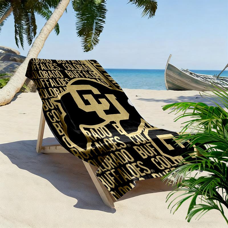 Colorado Buffaloes Print Beach Towel, Large Soft Quick Dry Towel for Beach Camping Swimming