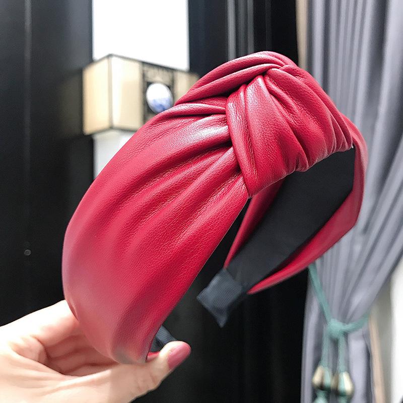 

Новая Мода Однотонные Цвета Волосы Завязанная Повязка Для Волос Для Женщин Крест Обручи Для Волос Кожаный Узел Аксессуары Для Волос Девочки Взрослая Повязка На Голову Распродажа One Size