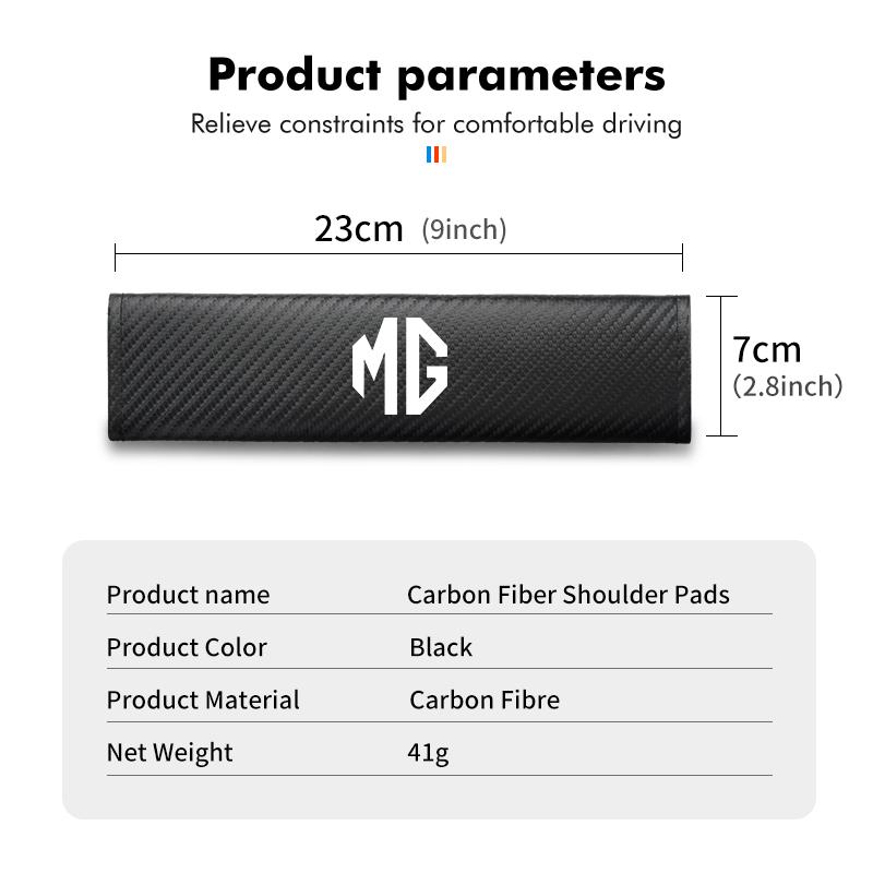 Car Seat Belt Shoulder Carbon Fibre Protection Pad Accessories For MG ZS GS 3 5 6 7 Gundam 350 Parts TF hector HS SJH5