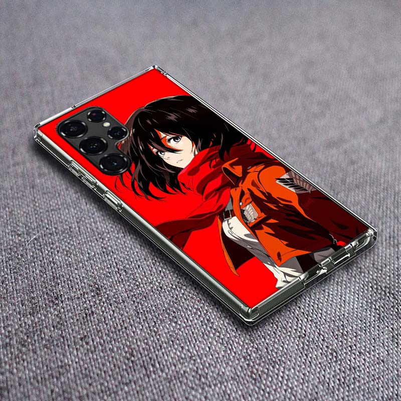 Character MIKASA Phone Case For Samsung Galaxy S24 S23 S21 S20 FE S22 S26 Ultra S25 Edge S10 Plus Cover Clear TPU Capa Shell Coq