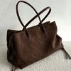 Large Capacity Suede-like Tote Bag With Crossbody Strap Lightweight Shoulder Daily Use