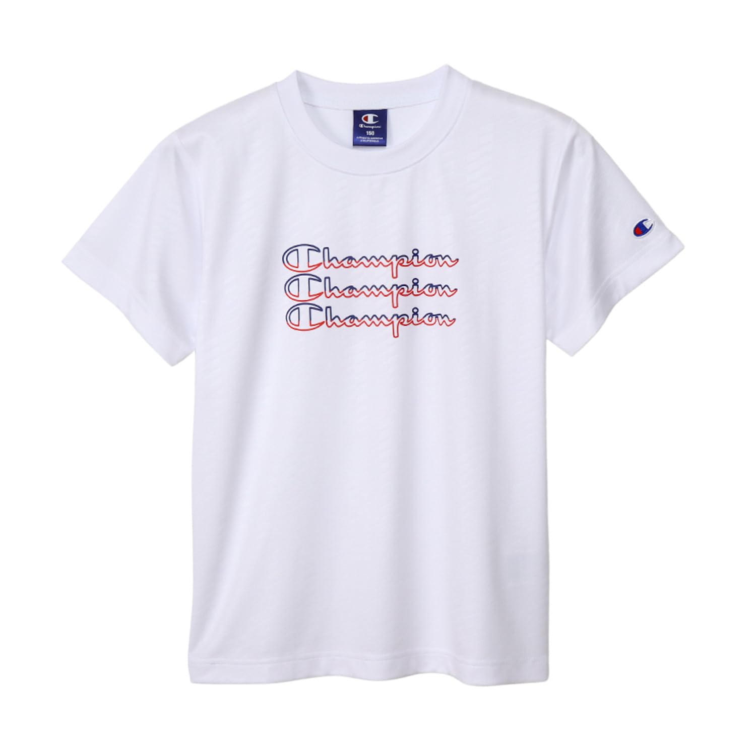 

Champion Short Sleeve Crew Graphic Logo School Kids T-Shirt, Neck, Quick-Drying, Print, Boys, White, CK-ZS309 белый