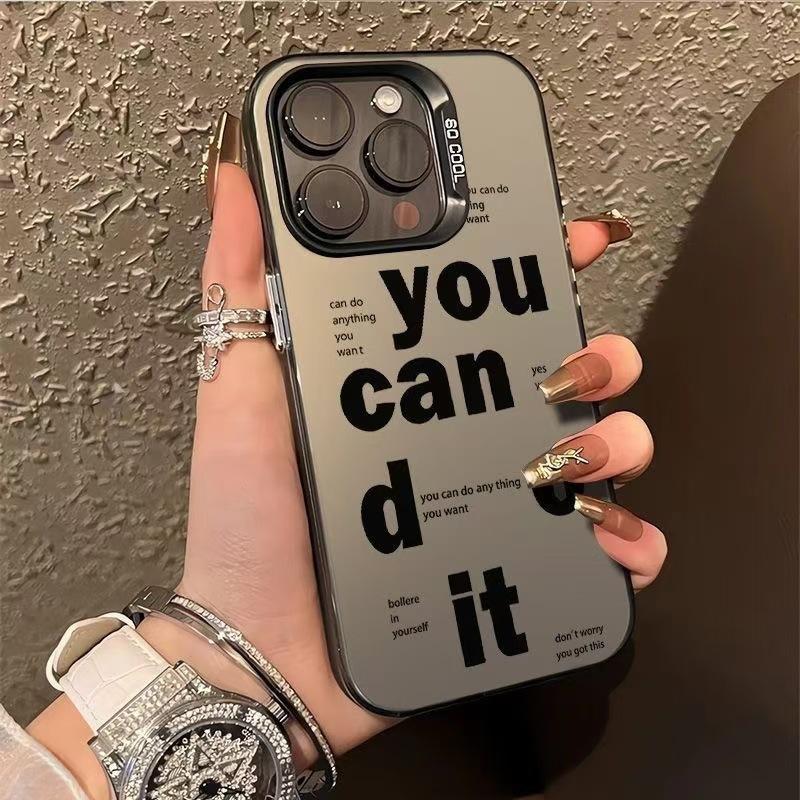 Personalized letters English applicable Apple 16Promax mobile phone case iPhone15Pro Europe and America 14Pro trend 17