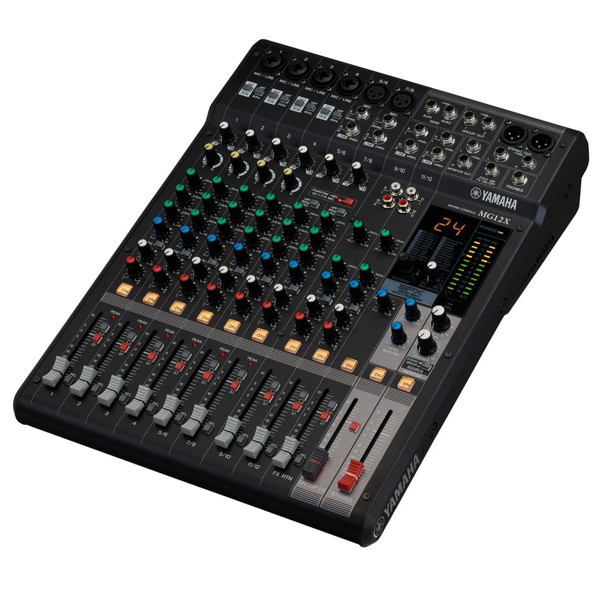 

Yamaha MG12X XLR 3 Stereo Echo Effects No Analog Mixing Console 12 Channel Stereo Mixer with D Preamp 24 Effect 1 Knob Compressor (6 + + USB) Preamp, чорний