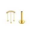 1PC G23 Titanium Labret Stud Internal Thread Ear Studs Flatback Butterfly Horse's Eye Zircon Tragus Cartilage Piercing Jewelry