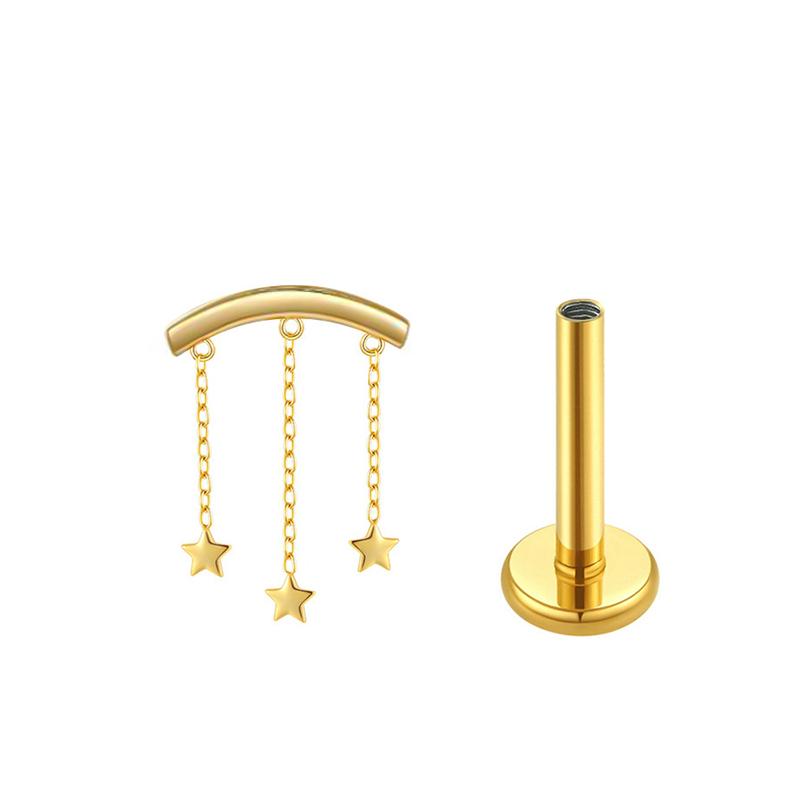1PC G23 Titanium Labret Stud Internal Thread Ear Studs Flatback Butterfly Horse's Eye Zircon Tragus Cartilage Piercing Jewelry
