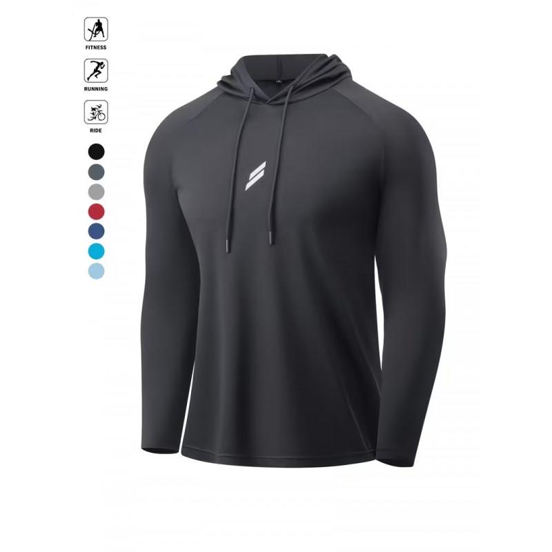 Mens UPF 50 Quick-Dry Hooded Sun Protection Fishing Jacket Outdoor Lightweight