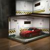 1:18 Scale Wooden Parking Garage Model with Dust Cover - DIY Scene for Adults