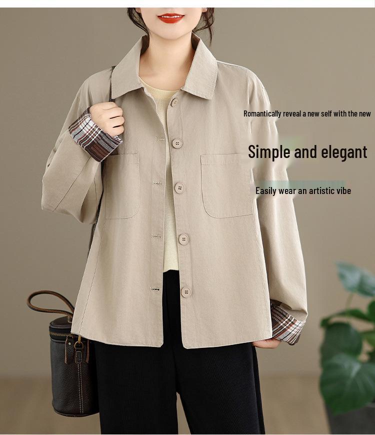2026 Spring/Autumn Korean-Style Plus Size Flattering Women's Casual Windbreaker Jacket