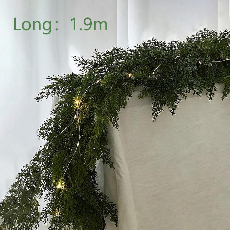 Real Touch Christmas Norfolk Pine Garland,Artificial Christmas Garland Fake Pine Needles Faux Green Garland