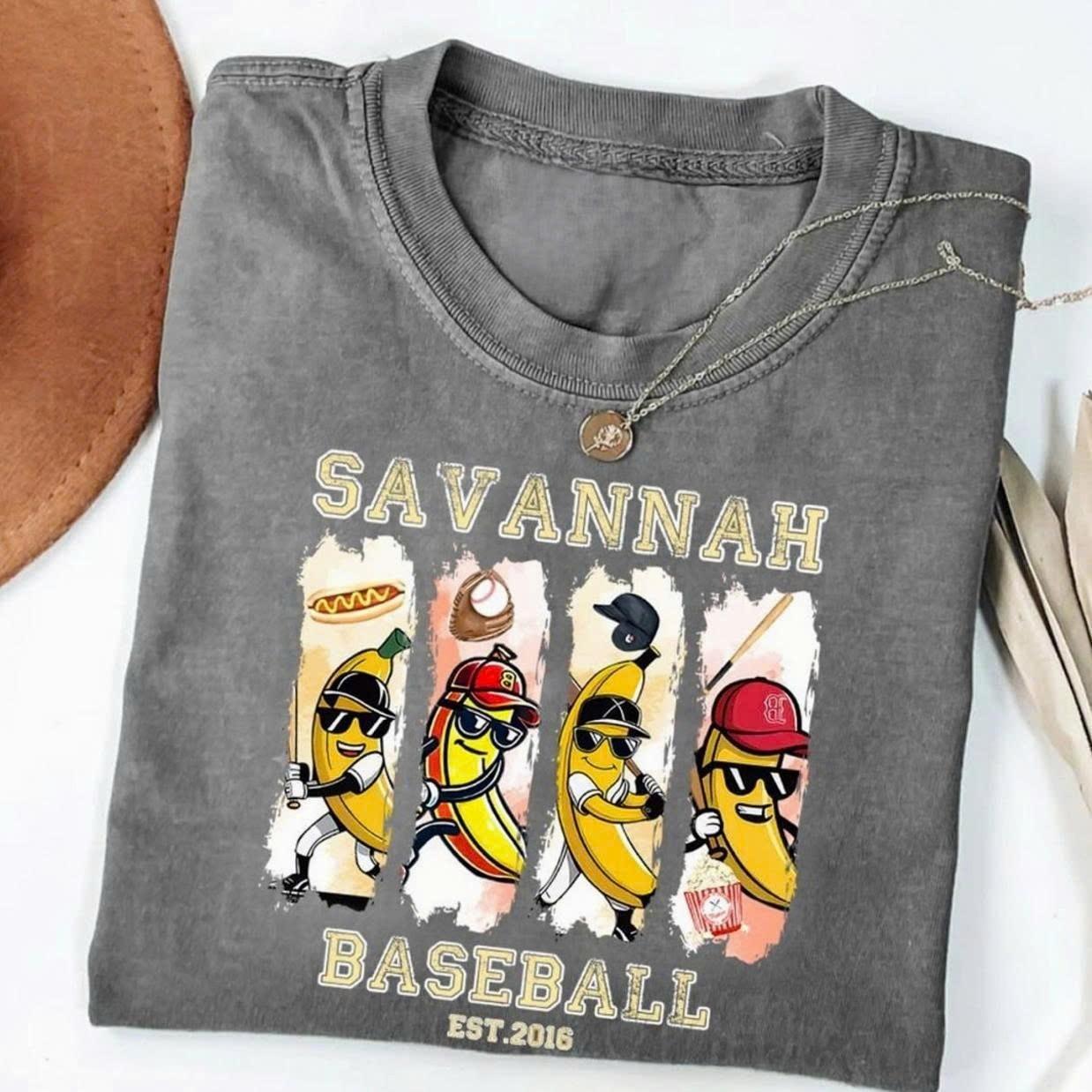 Retro Savannah Baseball T-shirt, Vintage Soft Tee, Unisex Shirt, Banana Fan Gift Unisex T-Shirt XXXL