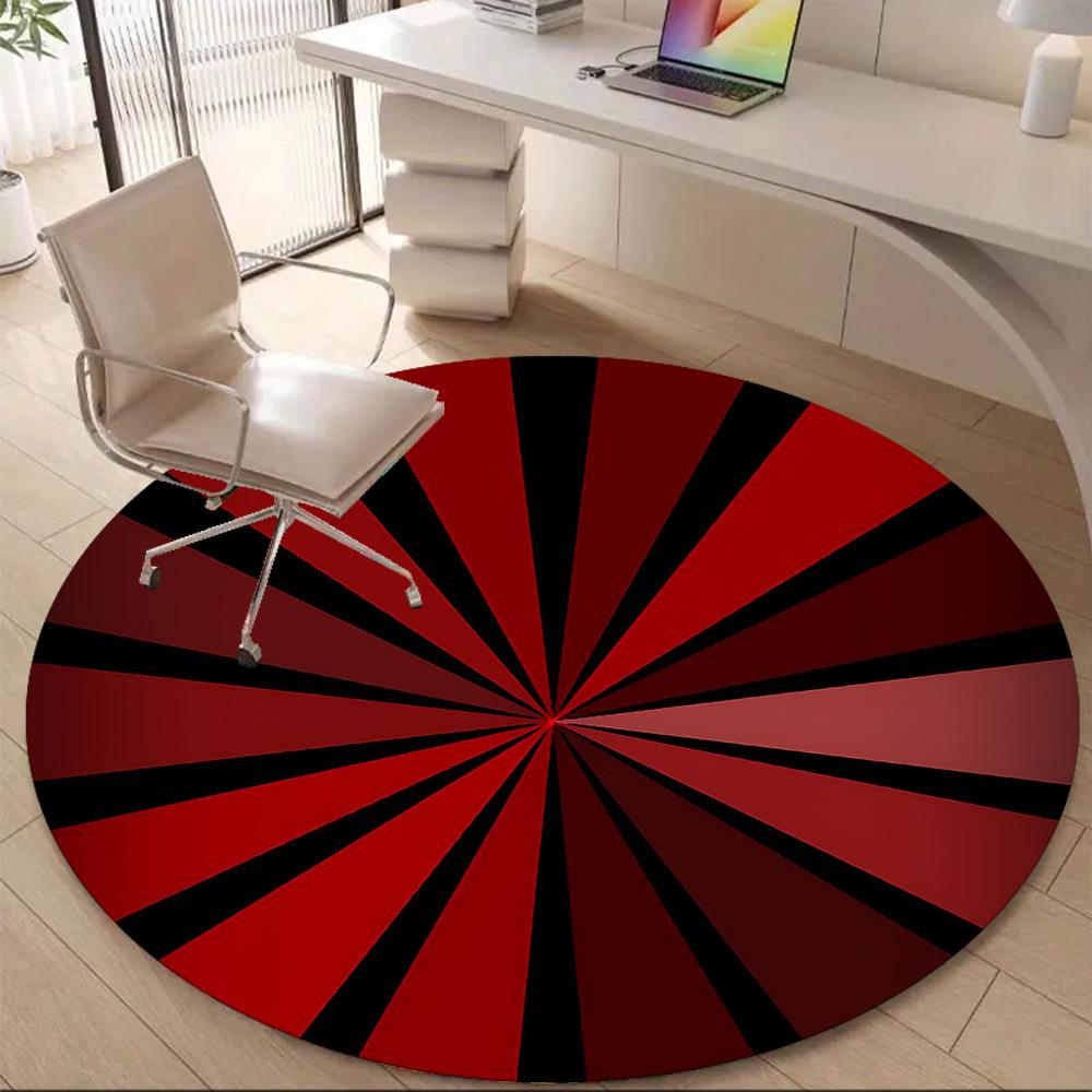 1pc Sunburst Pattern Office Round Area Rug, Indoor Mat Suitable ForOffice, Under Office Chairs Bedroom Living Room Home Decor, Room Decot043