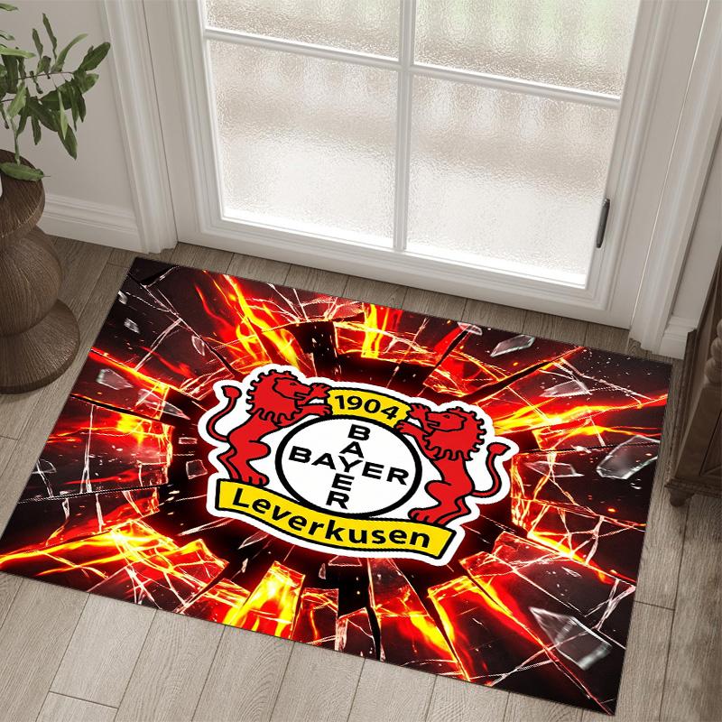 Bayer Leverkusen Football Design Crystal Velvet Carpet Cozy Non?Slip Printed Rug For Bedroom Living Room Entrance