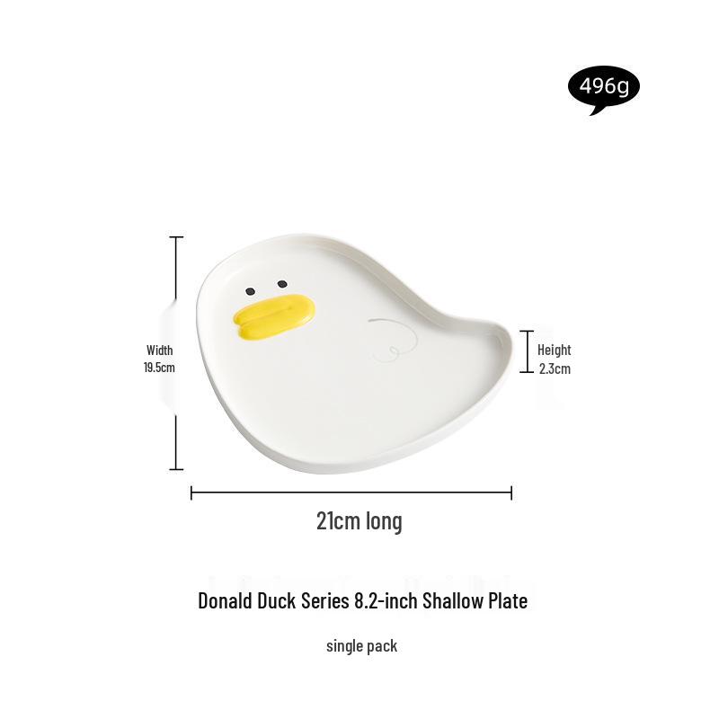 

Роскошный мультяшный керамический набор посуды с уткой: Включает чашку, ложку, тарелку для завтрака и миску для овсянки для детей Standard Size