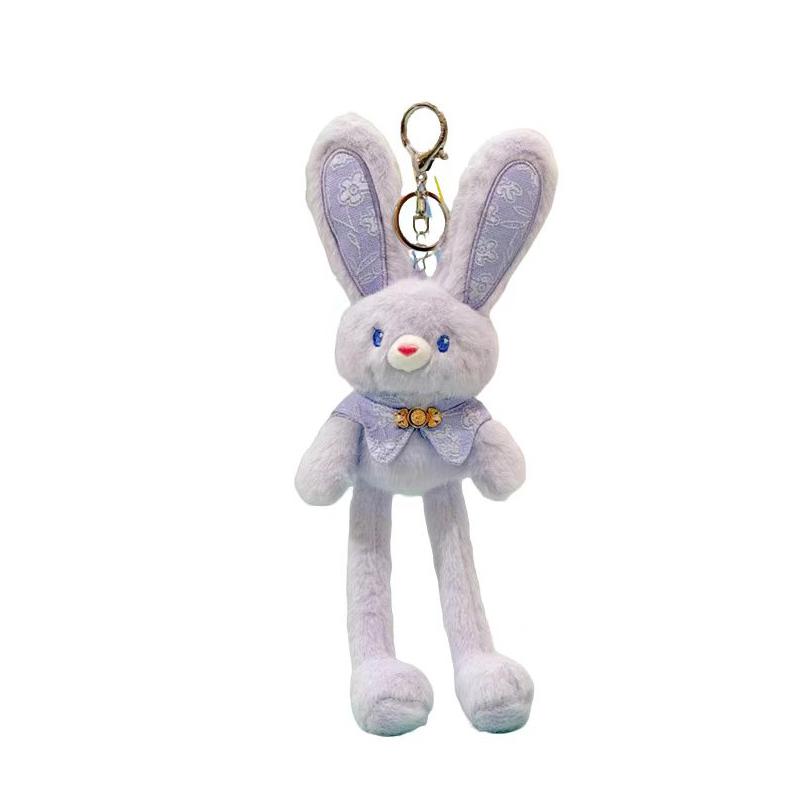 30cm Pull-Out Rabbit Keychain Plush Toy Cute Soft Stuffed Animal Bunny Doll Creative Backpack Clutches Pendant Kid Girl Boy Gift