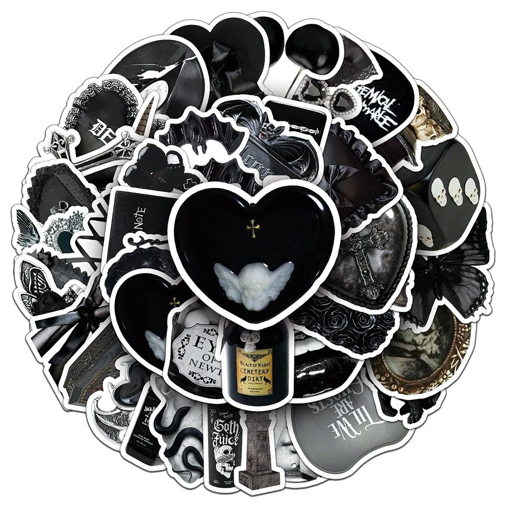10/30/50pcs Dark Gothic Aesthetic Art Stickers Cool Cartoon Graffiti Decals Waterproof DIY Suitcase Phone Laptop Sticker Packing