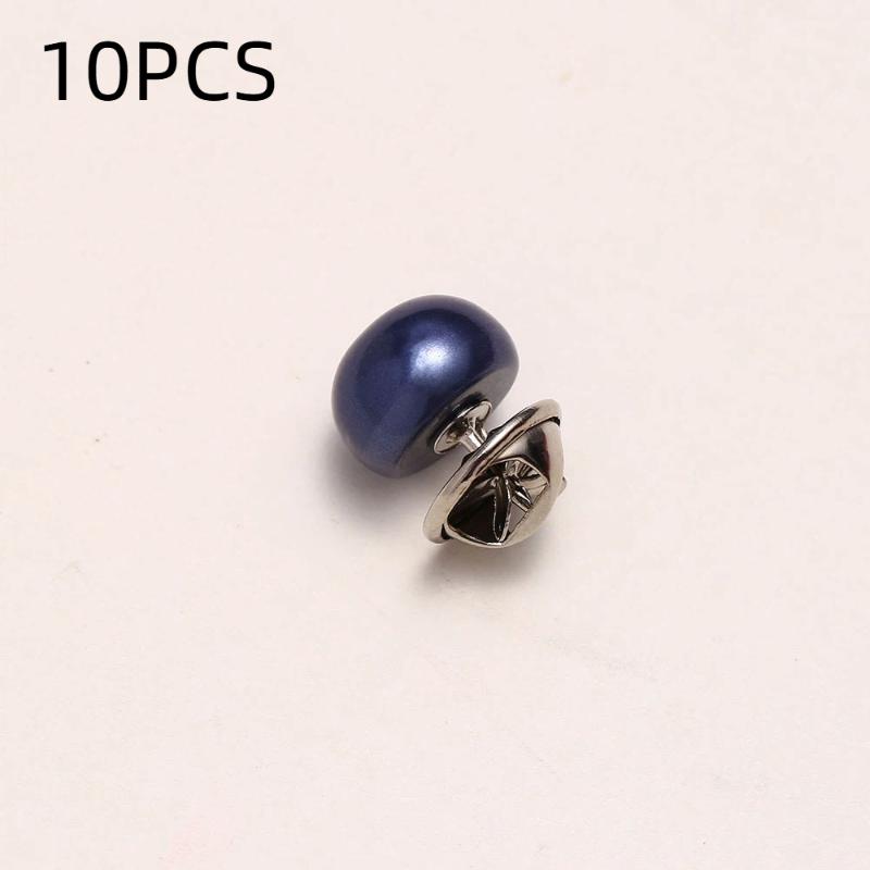 10PCS Easy Remove Pearl Button Pins Safety Decor Buttons for DIY Shoes Hats Prom Outfits Clutches Handmade Crafts