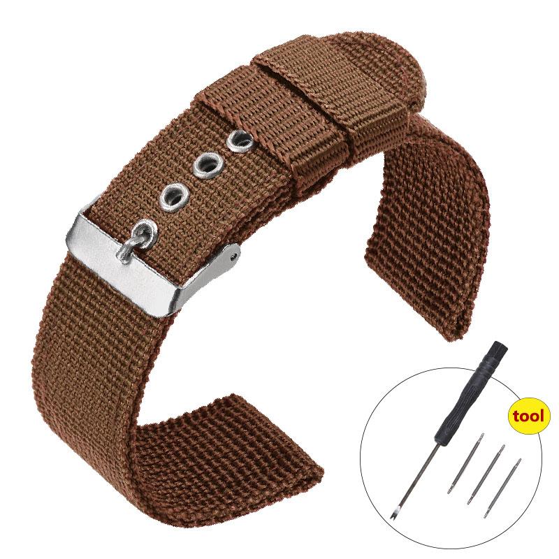 Nylon Watch Straps 16mm 18mm 20mm 24mm Army Woven Elastic Strap for 22mm Seiko Strap Wristband Military Men's Sport Watchband