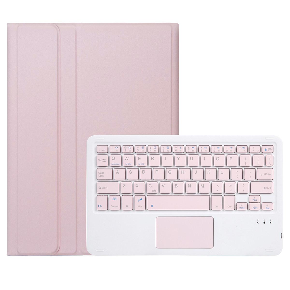 

A0N7-A For Xiaomi Pad 6/Pad 6 Pro PU Leather Tablet Case Slim Folio Stand Cover with Touchpad Detachable Keyboard Pink