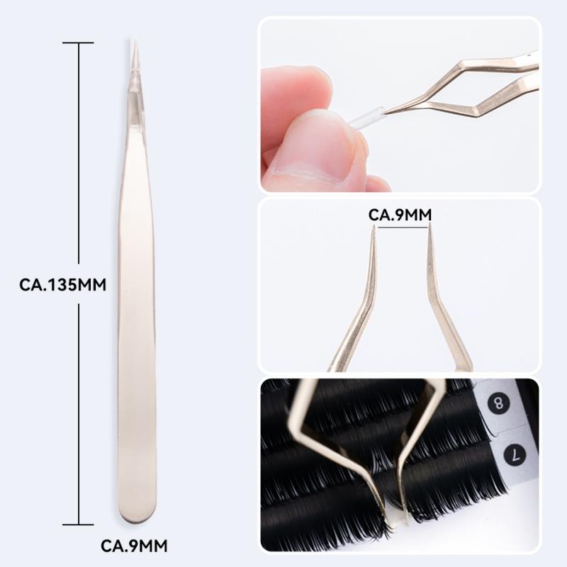 New Stainless Steel Isolation Tweezers for Eyelash Extension High Precision Separation Tweezer Fiber Tip Volume Isolation Tools