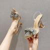Pesstwei Sexy Kristall Damenschuhe Pumps Diamant PVC Transparent Hohe Absätze Sandalen Street Style Damen Mules Schuhe Zapatos De Mujer