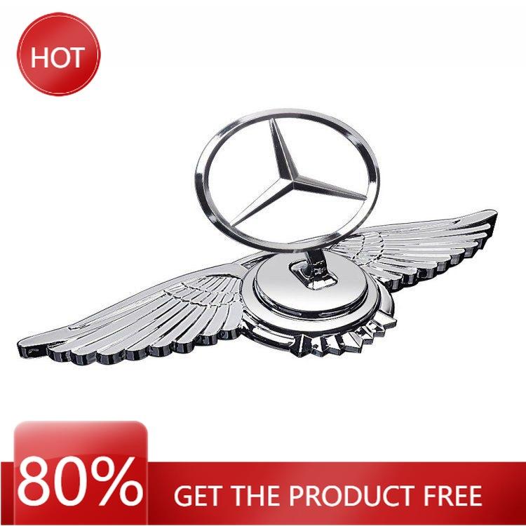 

Car Sticker Insigne d emblème pour capot de voiture, Logo chromé avant luxueux plaqué pour capot Mercedes Benz avec aile pour C2