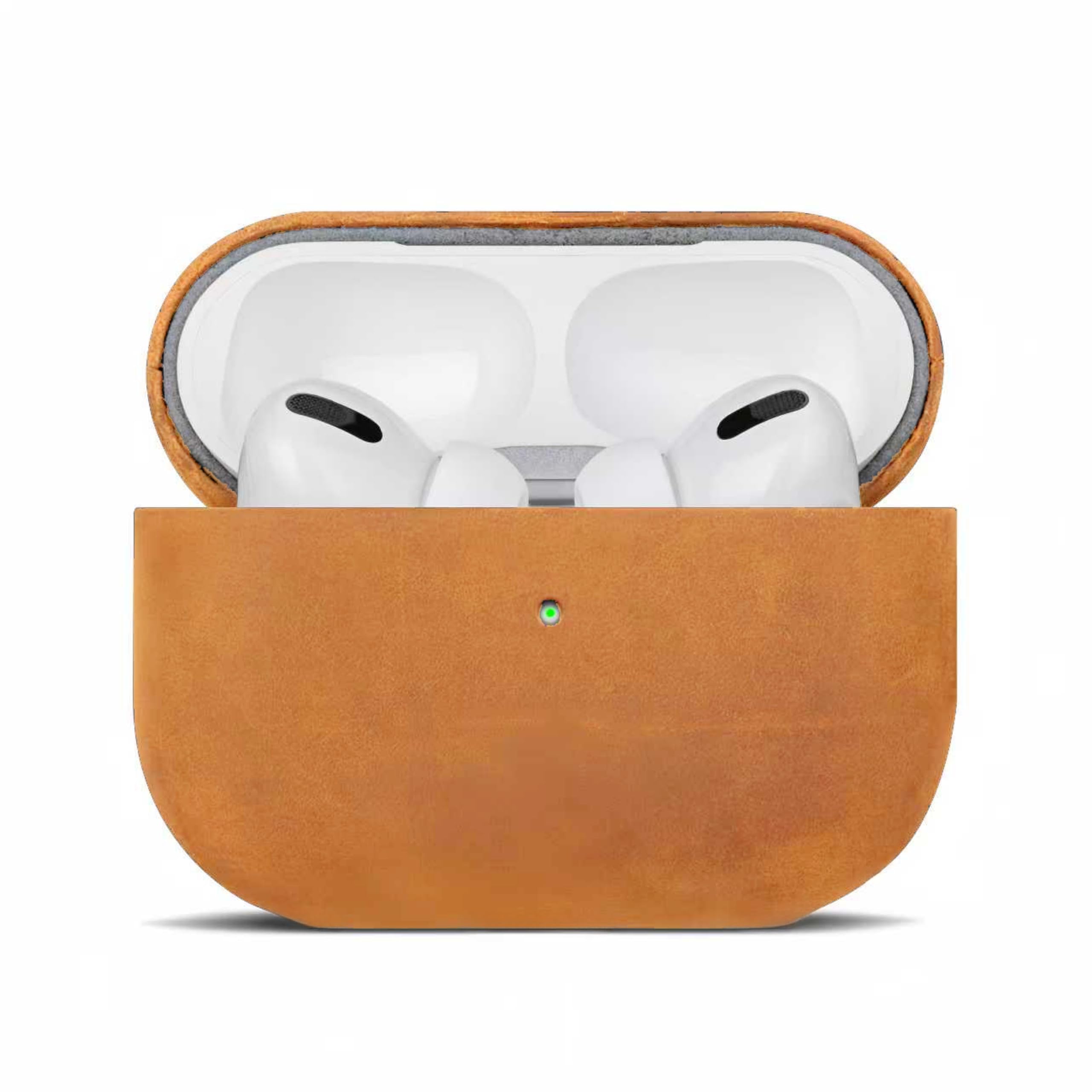

LITOCARY Crazy Horse Leather Case for AirPods Pro 2 Genuine Convenient Visible LED Detachable Strap (2nd Generation) [USB-C Compatible] Leather,