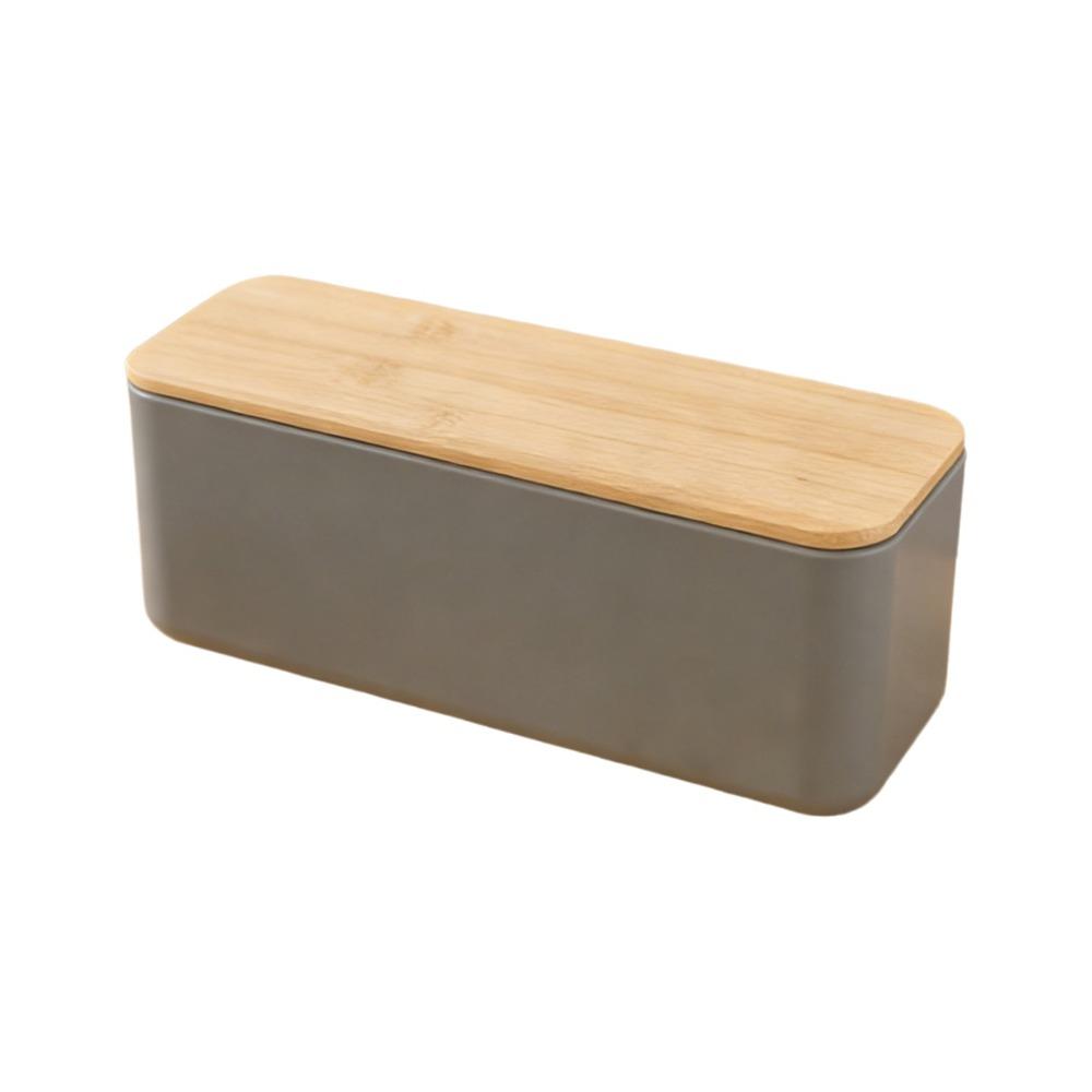 Cutting Board Lid Bread Box With Wooden Lid Spacious Container Rectangular Shape Bread Storage Bin Space Saving Fresh Keeping