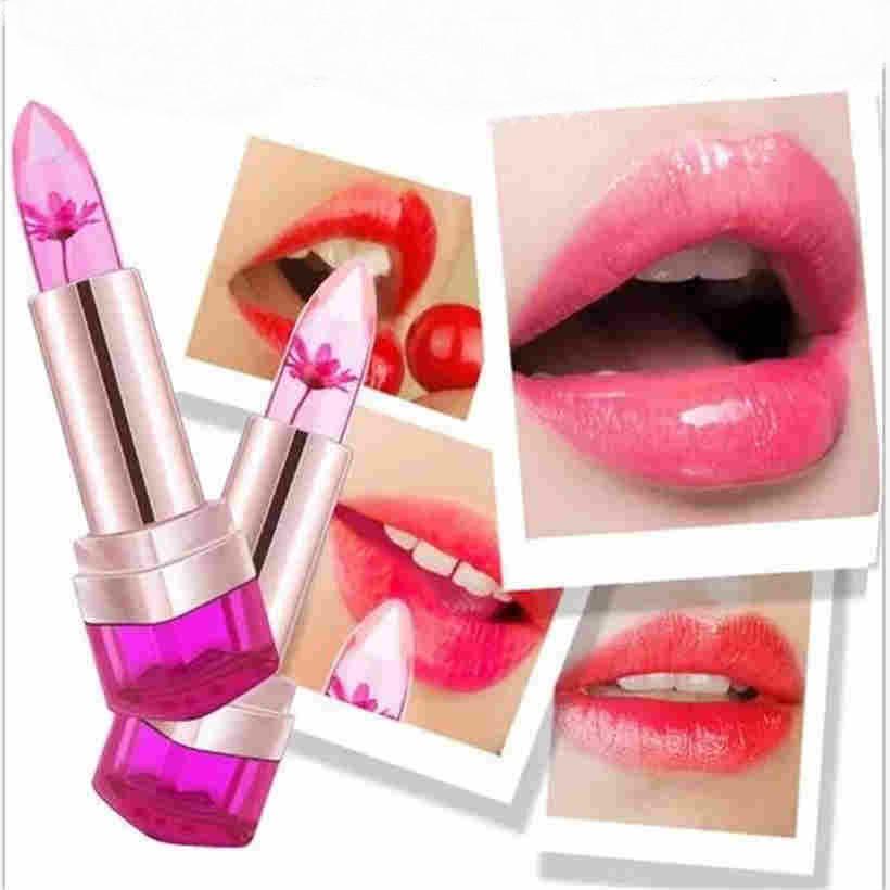 

3 Pcs Jelly Flower Lipstick Color Changing Lipstick Long Lasting Waterproof Lip Gloss