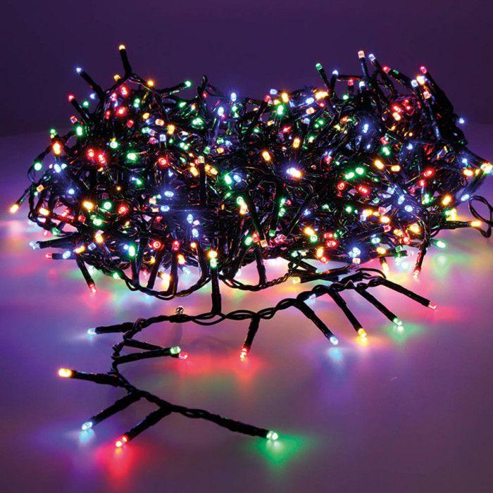 Guirlande Led Compacte Clignottante - GENERIQUE - Blanc Chaud - Multicolore 25,5m 1000l