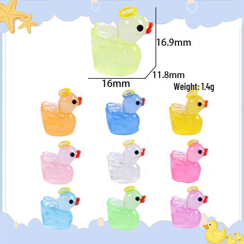 DIY Luminous Yellow Duck Resin Ornaments - Multi-color Accessories for Micro Landscape