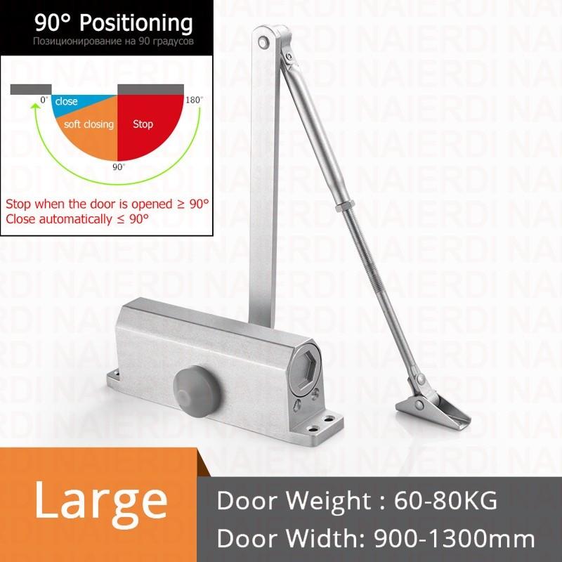 25KG to 80KG Adjustable Speed Automatic Door Closing Equipment Mute Soft Closing Door Holder Hydraulic Buffer Door Closer