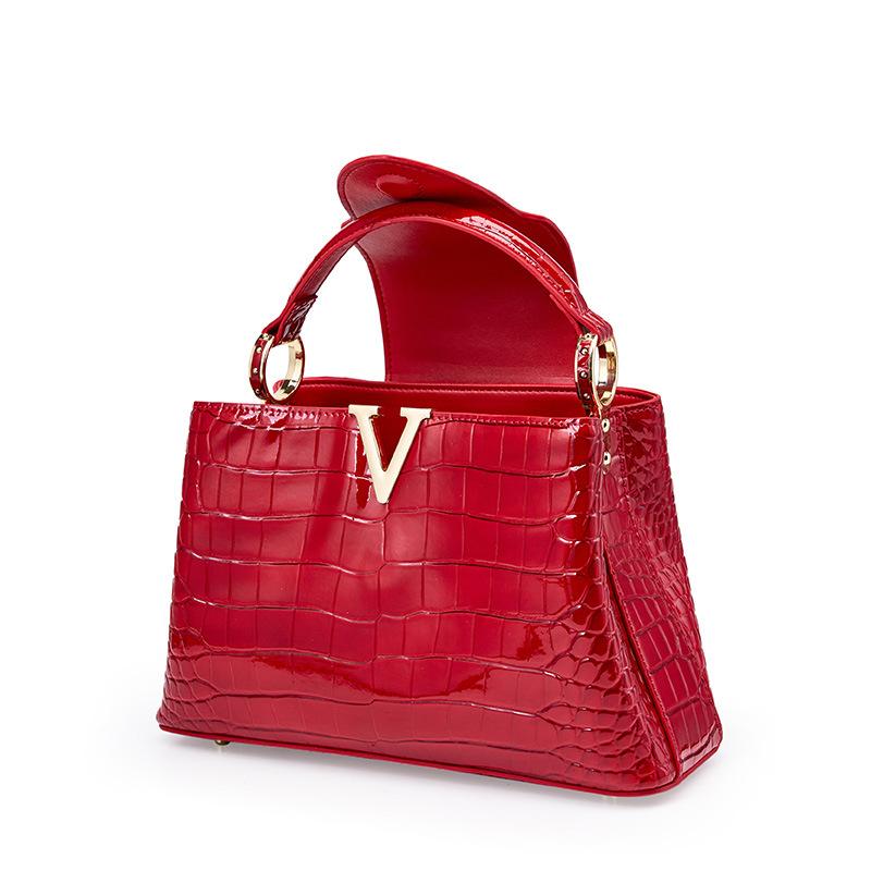 Luxury Leather Women's Bag Europe and America Casual Fashion Solid Color Shoulder Bag Zipper Dinner Hand