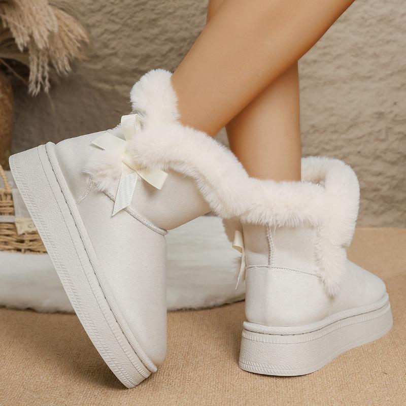 Nagy Méretű Párnázott Meleg Magasszárú Pamut Cipő Női 2025 Ősz és Tél Új Kerek Orrú Alkalmi Muffin Vastag Talpú Hócsizma